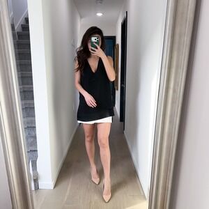 Emmelle $600 Top Old Money Boho USA Made Tunic Black Classic Preppy Flowy M